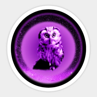 Purple Pygmy Galaxy Space Owl Sticker